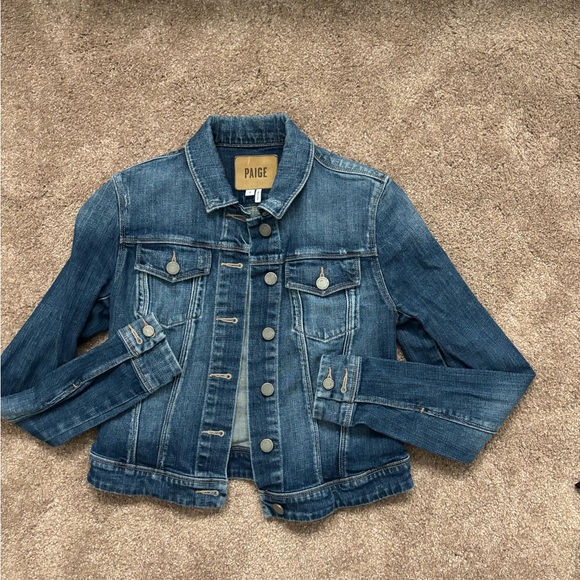 Paige Distressed Blue Jean Denim Jacket Size Small - Picture 5 of 8